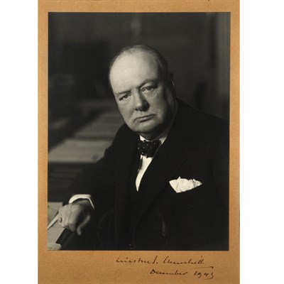 Lot 198 - CHURCHILL, WINSTON S. Mounted photograph;...