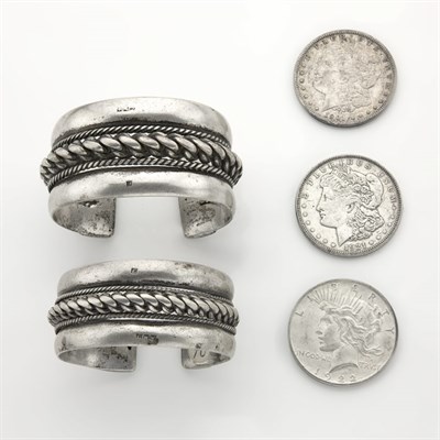 Lot 30 - Assorted Group of U.S. Silver Dollars, Clad Dimes, Nickels, Quarters and Halves and Jewelry