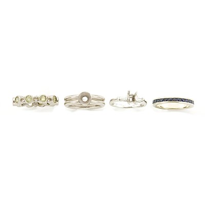 Lot 157 - Two Ring Mountings and Two Band Rings