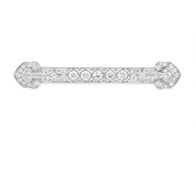 Lot 248 - Diamond Bar Brooch