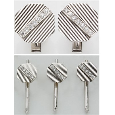 Lot 409 - White Gold and Diamond Dress Set