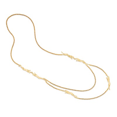 Lot 427 - Long Gold Panther Chain Necklace, Cartier