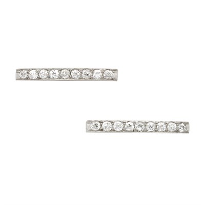 Lot 581 - Pair of Diamond Bar Pins