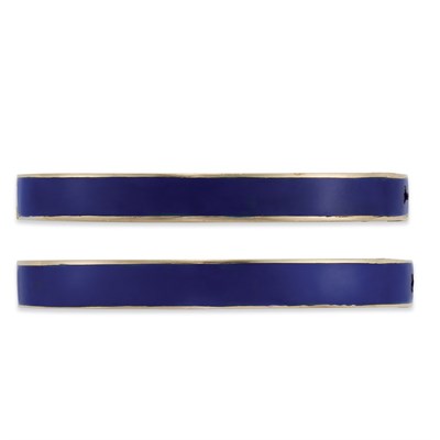 Lot 205 - Pair of Antique Gold and Blue Enamel Bangle Bracelets