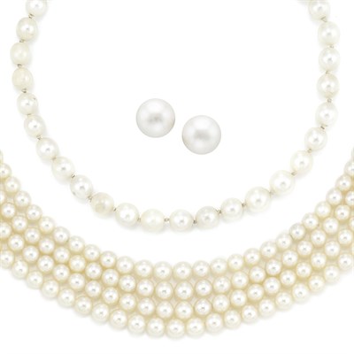 Lot 589 - Group of Cultured Pearl Jewelry
