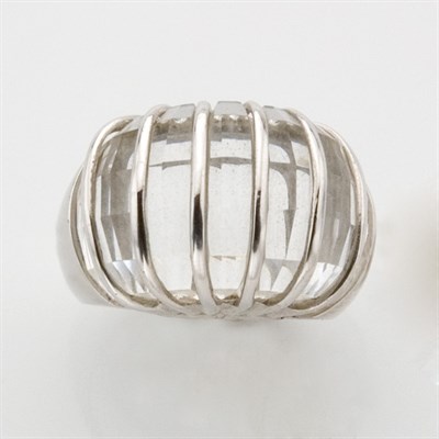 Lot 514 - Sterling Silver and Faceted Crystal Dome Ring, Daniel Swarovski
