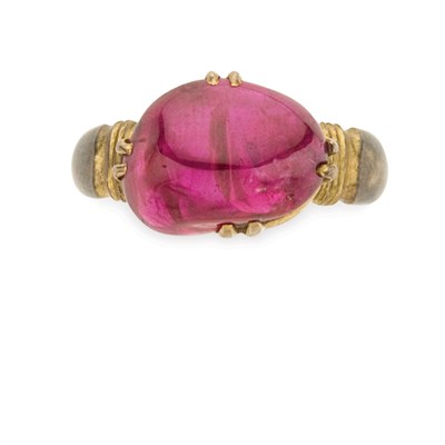 Lot 23 - Gold and Tumbled Ruby Ring