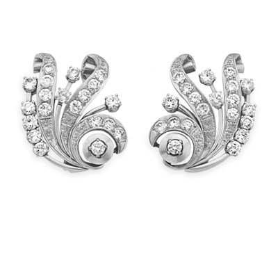 Lot 167 - Pair of Diamond Earclips