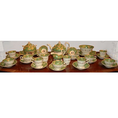 Lot 366 - English Floral and Gilt Decorated Tea and...