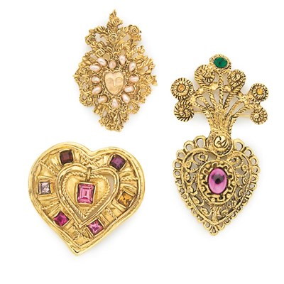 Lot 454 - Group of Three Christian Lacroix Noel Pins...