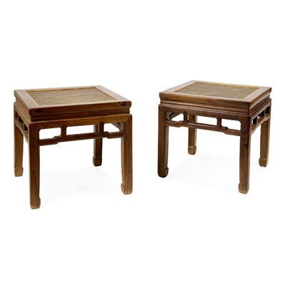 Lot 217 - Pair of Chinese Huanghuali Stools 19th Century...
