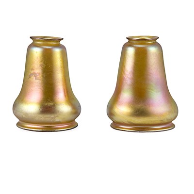 Lot 253 - Pair of Tiffany Favrile Glass Shades Each of...
