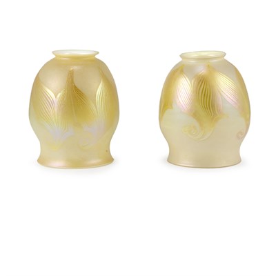 Lot 249 - Two Similar Tiffany Favrile Glass Shades Each...
