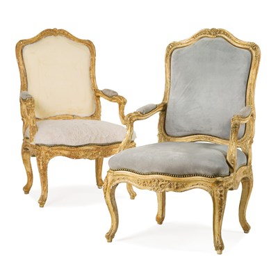 Lot 179 - Pair of louis XV Style Gilt-Wood Fauteuils a...