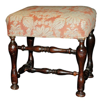 Lot 109 - William and Mary Style Beechwood Stool The...