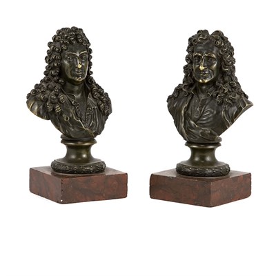 Lot 115 - Pair of Louis XV Style Bronze Busts 19th...