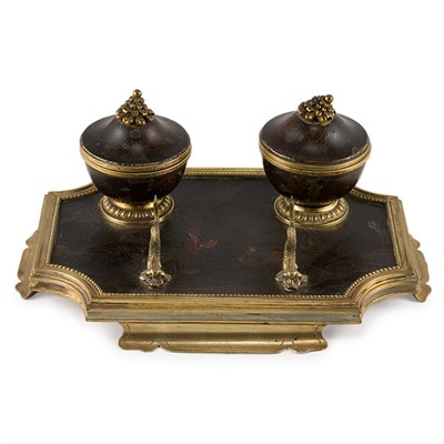 Lot 394 - Continental Gilt-Bronze Tole and Japanned...