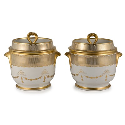 Lot 352 - Pair of English Porcelain Fruit Coolers 19th...
