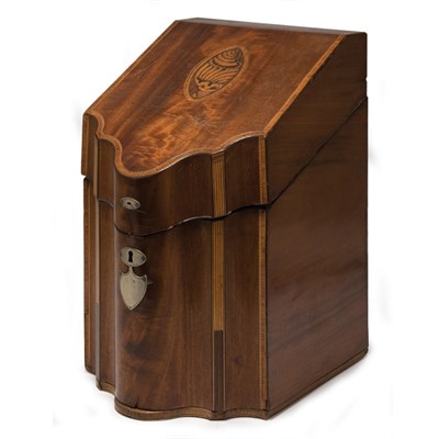 Lot 277 - George III Mahogany and Marquetry Knife Box...