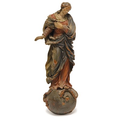 Lot 144 - Continental Polychrome Wood Figure 17th/18th...