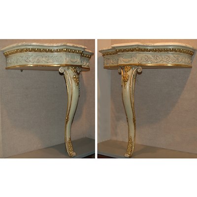 Lot 513 - Pair of Continental Neoclassical Style Painted...