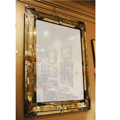 Lot 142 - Venetian Glass Mirror Framed Mirror Of...
