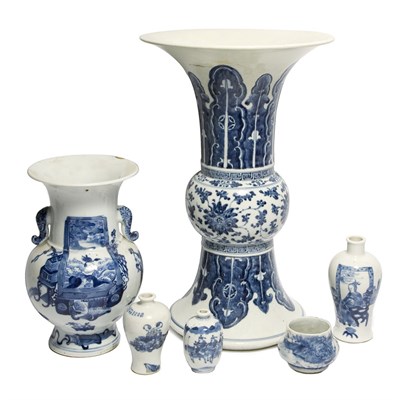Lot 182 - Group of Six Chinese Blue and White Vases...
