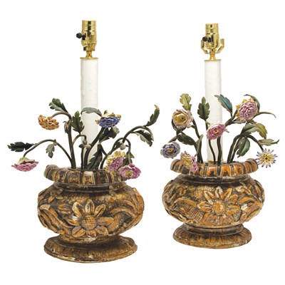 Lot 227 - Pair of Continental Rococo Style Silvered Wood,...