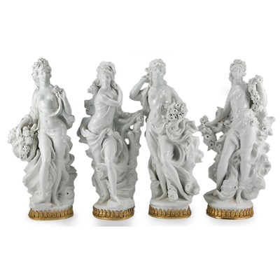 Lot 449 - Set of Four Royal Worcester Gilt-Metal Mounted...