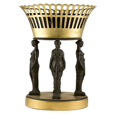 Lot 491 - French Porcelain and Basalt Centerpiece The...
