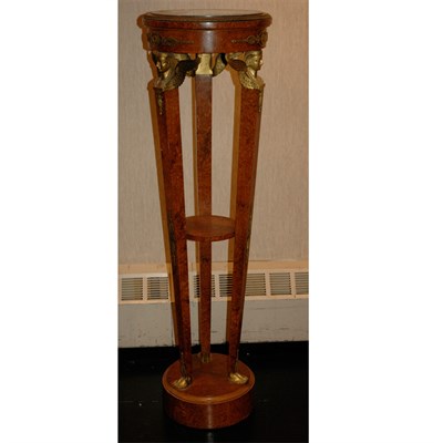 Lot 211 - Empire Style Gilt-Metal Mounted Burl-Wood...