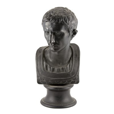 Lot 427 - Wedgwood Black Basaltes Bust of Augustus After...