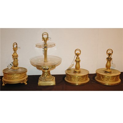 Lot 407 - Group of Four Gilt-Bronze and Gilt-Metal and...