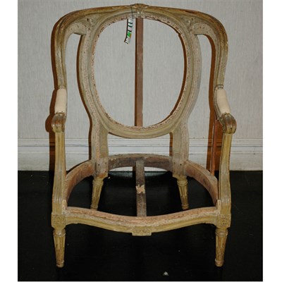 Lot 503 - Louis XVI Style Cream Painted Bergere With an...