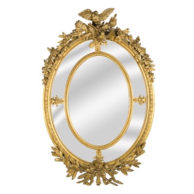 Lot 415 - Napoleon III Gilt-Wood Divided Mirror Having a...