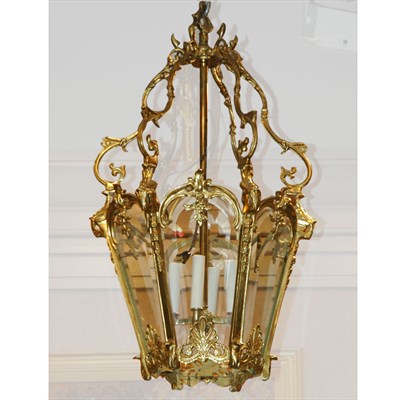 Lot 407 - Louis XV Style Gilt-Metal and Beveled Glass...