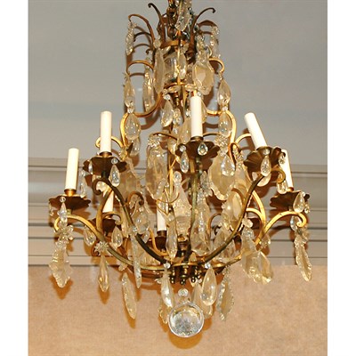 Lot 410 - Louis XV Style Gilt-Metal and Cut Glass...