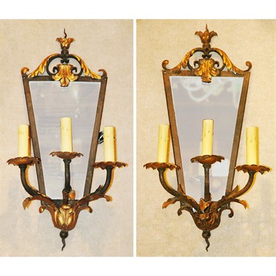 Lot 169 - Pair of Baroque Style Mirrored Back...