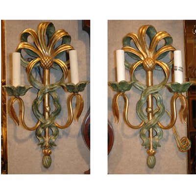 Lot 460 - Pair of Italian Neoclassical Style Gilt and...