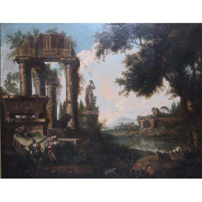 Lot 32 - Follower of Giovanni Paolo Pannini Landscape...