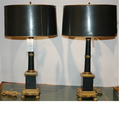 Lot 546 - Pair of Empire Style Gilt and Patinated-Metal...
