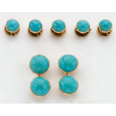 Lot 891 - Gold and Simulated Turquoise Dress Set