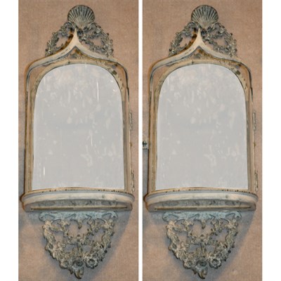 Lot 433 - Pair of Louis XVI Style Glass Wall Lanterns...