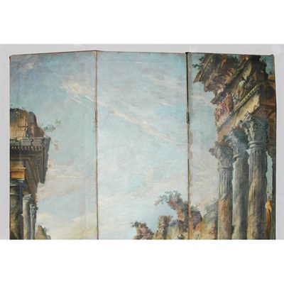 Lot 433 - Italian Neoclassical Style Painted Three-Panel...