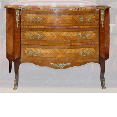 Lot 77 - Transitional Louis XV/XVI Style Inlaid...