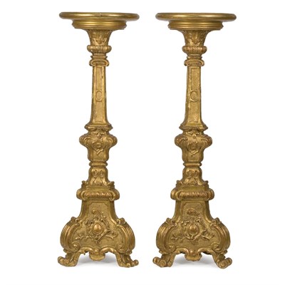 Lot 512 - Pair of Italian Rococo Style Gilt-Wood...
