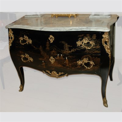 Lot 484 - Louis XV Style Gilt-Bronze Mounted Black...