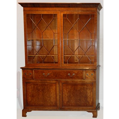 Lot 360 - George III Style Mahogany and Burl-Walnut...