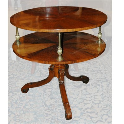 Lot 492 - Regency Style Rosewood Two-Tier Table Height...