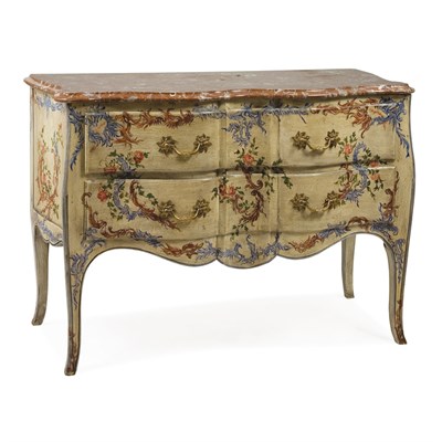 Lot 169 - Continental Rococo Style Painted Commode The...